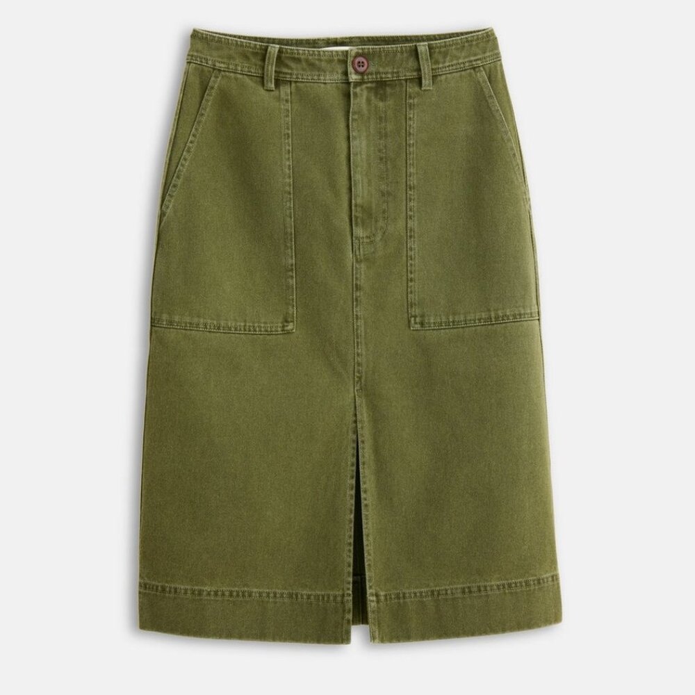 Alex Mill - Neil Recycled Midi Skirt - Olive